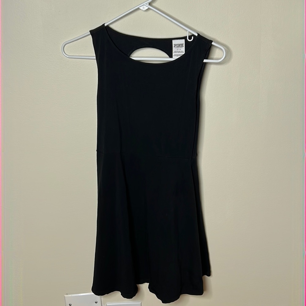 Vintage Victoria's Secret Pink Black Back Cut Out Babydoll Small Dress